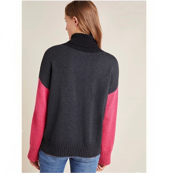 Anthropologie Michael Stars Colorblocked Turtleneck Sweater - Picture 2 of 10